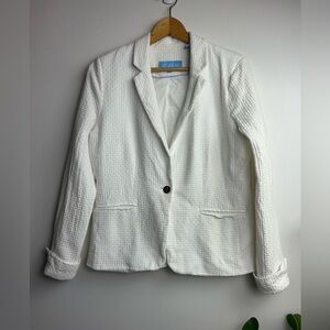 Draper James White Waffle Blazer Size M